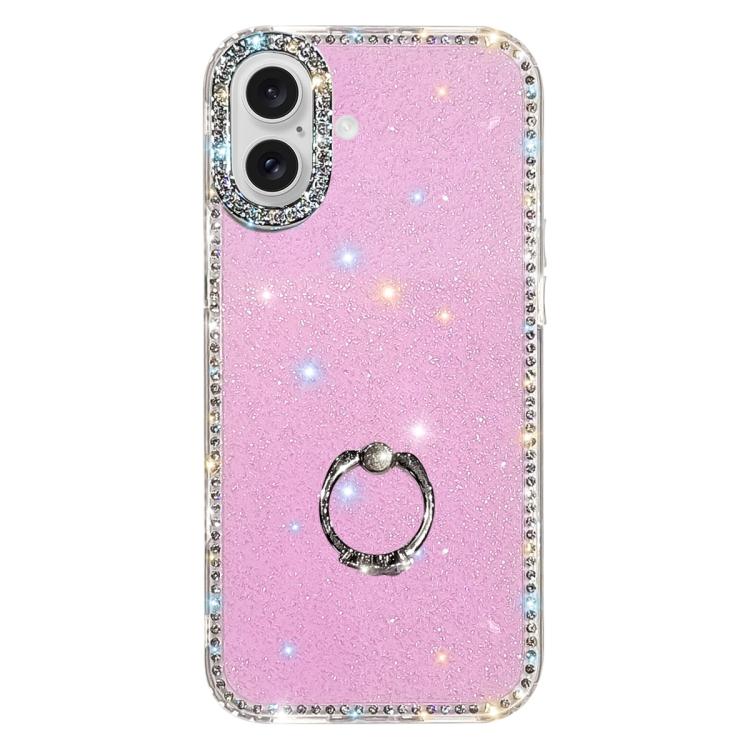 Étui de téléphone hybride TPU PC IMD double face avec support anneau en strass, pour iPhone 17 Pro Max, pour iPhone 17 Pro, pour iPhone 17, pour iPhone Air, pour iPhone 16 Pro Max, pour iPhone 16 Pro, pour iPhone 16 Plus, pour iPhone 16