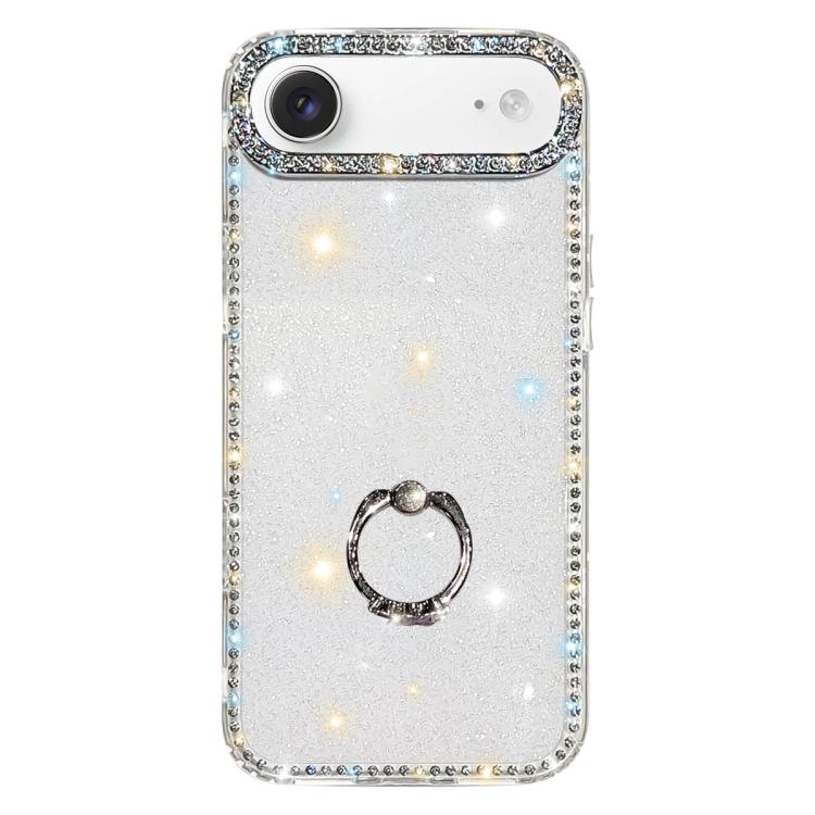 Étui de téléphone hybride TPU PC IMD double face avec support anneau en strass, pour iPhone 17 Pro Max, pour iPhone 17 Pro, pour iPhone 17, pour iPhone Air, pour iPhone 16 Pro Max, pour iPhone 16 Pro, pour iPhone 16 Plus, pour iPhone 16