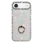 Étui de téléphone hybride TPU PC IMD double face avec support anneau en strass, pour iPhone 17 Pro Max, pour iPhone 17 Pro, pour iPhone 17, pour iPhone Air, pour iPhone 16 Pro Max, pour iPhone 16 Pro, pour iPhone 16 Plus, pour iPhone 16