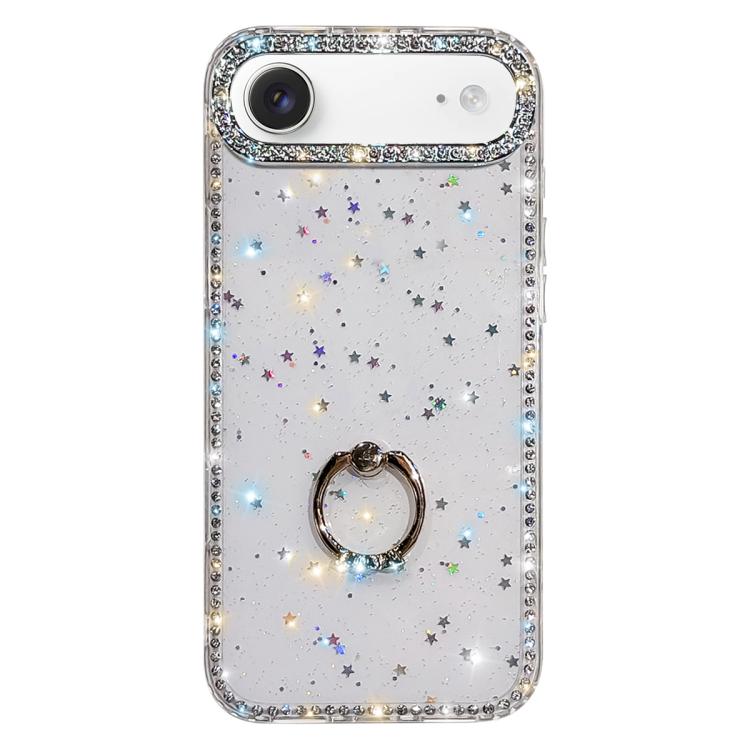Étui de téléphone hybride TPU PC IMD double face avec support anneau en strass, pour iPhone 17 Pro Max, pour iPhone 17 Pro, pour iPhone 17, pour iPhone Air, pour iPhone 16 Pro Max, pour iPhone 16 Pro, pour iPhone 16 Plus, pour iPhone 16