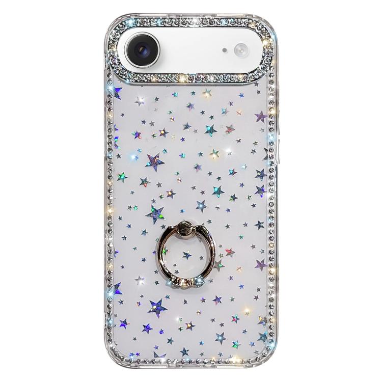 Étui de téléphone hybride TPU PC IMD double face avec support anneau en strass, pour iPhone 17 Pro Max, pour iPhone 17 Pro, pour iPhone 17, pour iPhone Air, pour iPhone 16 Pro Max, pour iPhone 16 Pro, pour iPhone 16 Plus, pour iPhone 16