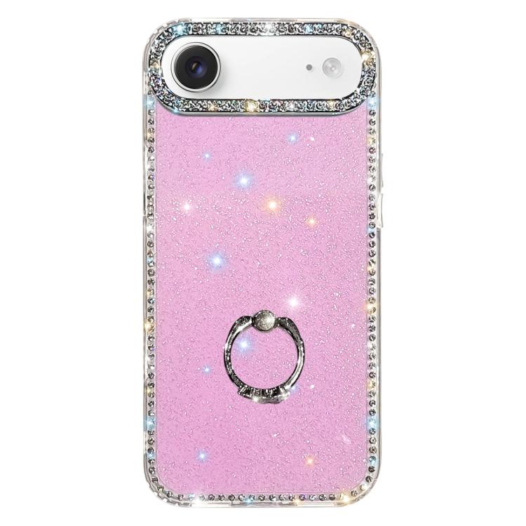Étui de téléphone hybride TPU PC IMD double face avec support anneau en strass, pour iPhone 17 Pro Max, pour iPhone 17 Pro, pour iPhone 17, pour iPhone Air, pour iPhone 16 Pro Max, pour iPhone 16 Pro, pour iPhone 16 Plus, pour iPhone 16