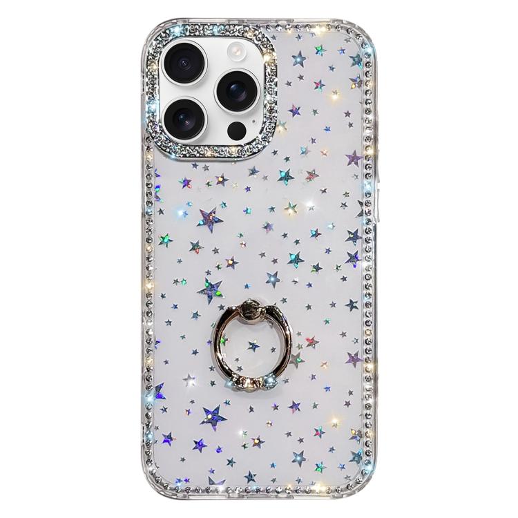 Étui de téléphone hybride TPU PC IMD double face avec support anneau en strass, pour iPhone 17 Pro Max, pour iPhone 17 Pro, pour iPhone 17, pour iPhone Air, pour iPhone 16 Pro Max, pour iPhone 16 Pro, pour iPhone 16 Plus, pour iPhone 16
