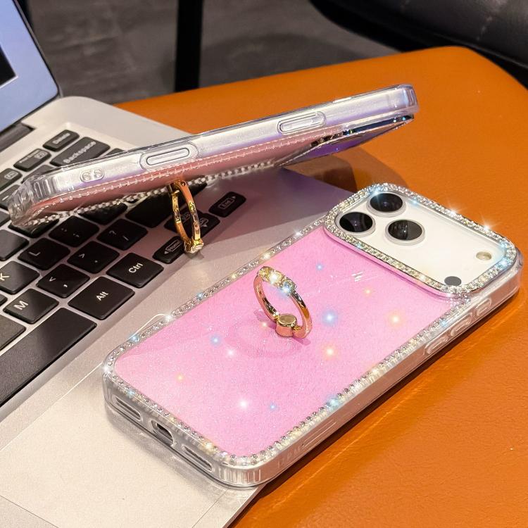 Étui de téléphone hybride TPU PC IMD double face avec support anneau en strass, pour iPhone 17 Pro Max, pour iPhone 17 Pro, pour iPhone 17, pour iPhone Air, pour iPhone 16 Pro Max, pour iPhone 16 Pro, pour iPhone 16 Plus, pour iPhone 16