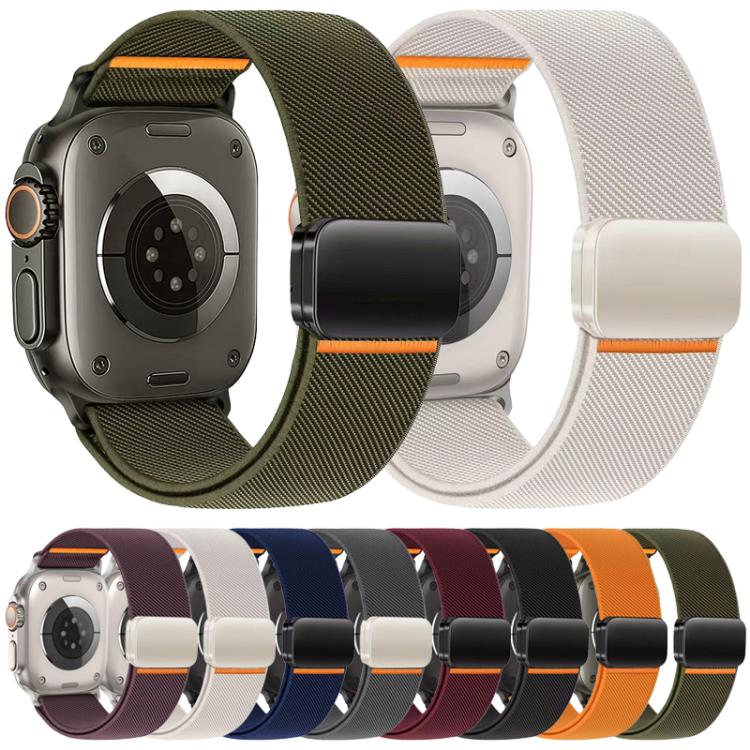 xDfind Bracelet de Montre en Nylon Élastique avec Boucle Magnétique, Pour Apple Watch 42 / 44 / 45 / 46 / 49mm, Pour Apple Watch 38 / 40 / 41 / S11 42mm