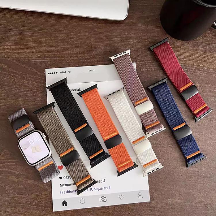 xDfind Bracelet de Montre en Nylon Élastique avec Boucle Magnétique, Pour Apple Watch 42 / 44 / 45 / 46 / 49mm, Pour Apple Watch 38 / 40 / 41 / S11 42mm