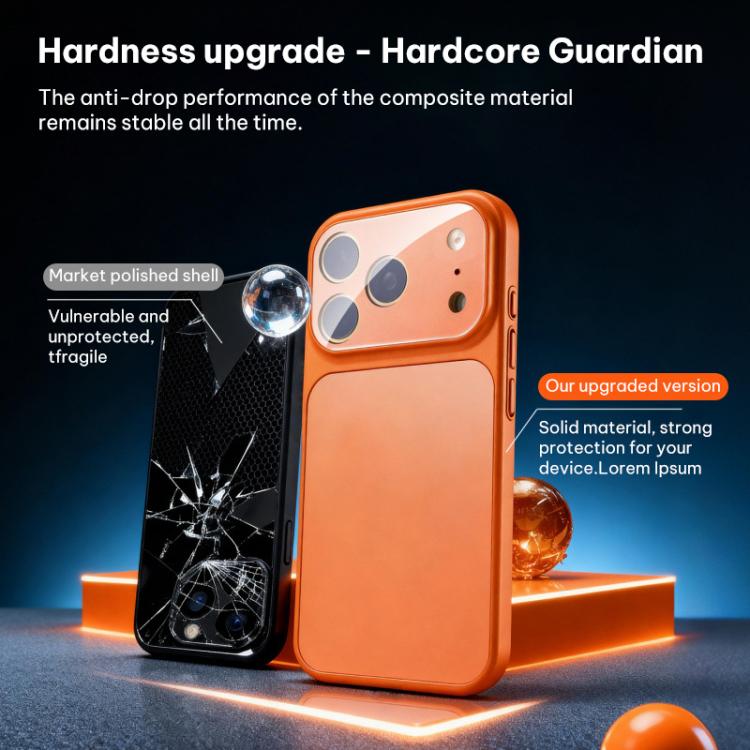 Coque de téléphone hybride en TPU acrylique givré avec film de protection d'objectif, Pour iPhone 17 Pro Max, Pour iPhone 17 Pro