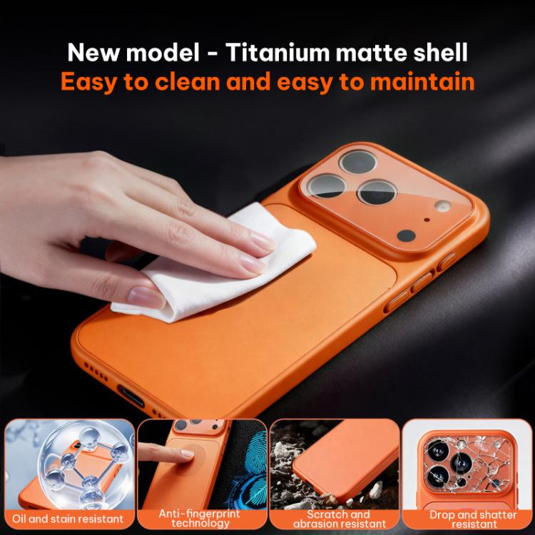 Coque de téléphone hybride en TPU acrylique givré avec film de protection d'objectif, Pour iPhone 17 Pro Max, Pour iPhone 17 Pro