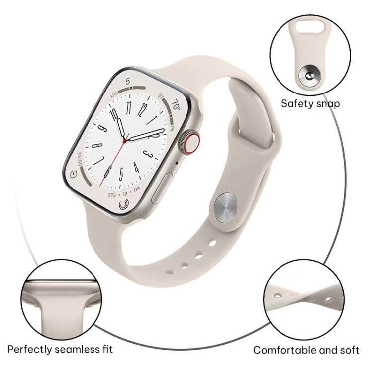 Bracelet de montre en silicone à petite taille et boucle inversée xDfind, pour Apple Watch 42 / 44 / 45 / 46 / 49 mm, pour Apple Watch 38 / 40 / 41 / S11 42 mm