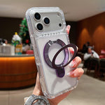 Étui de téléphone magnétique transparent avec support métallique pivotant, Pour iPhone 17 Pro Max, Pour iPhone 17 Pro