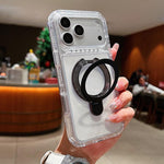 Étui de téléphone magnétique transparent avec support métallique pivotant, Pour iPhone 17 Pro Max, Pour iPhone 17 Pro