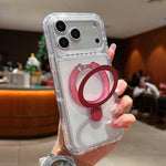 Étui de téléphone magnétique transparent avec support métallique pivotant, Pour iPhone 17 Pro Max, Pour iPhone 17 Pro