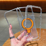 Étui de téléphone magnétique transparent avec support métallique pivotant, Pour iPhone 17 Pro Max, Pour iPhone 17 Pro