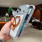 Étui de téléphone magnétique transparent avec support métallique pivotant, Pour iPhone 17 Pro Max, Pour iPhone 17 Pro