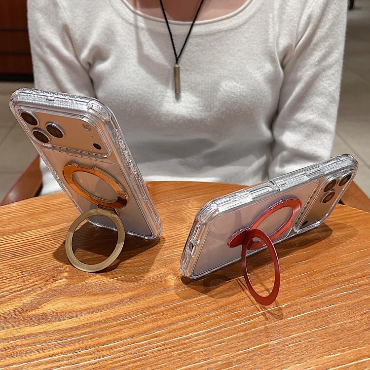Étui de téléphone magnétique transparent avec support métallique pivotant, Pour iPhone 17 Pro Max, Pour iPhone 17 Pro