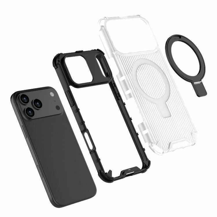 Coque de téléphone antichoc avec support à grille, Pour iPhone 17 Pro Max, Pour iPhone 17 Pro, Pour iPhone 17, Pour iPhone Air