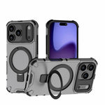 Coque de téléphone antichoc avec support à grille, Pour iPhone 17 Pro Max, Pour iPhone 17 Pro, Pour iPhone 17, Pour iPhone Air