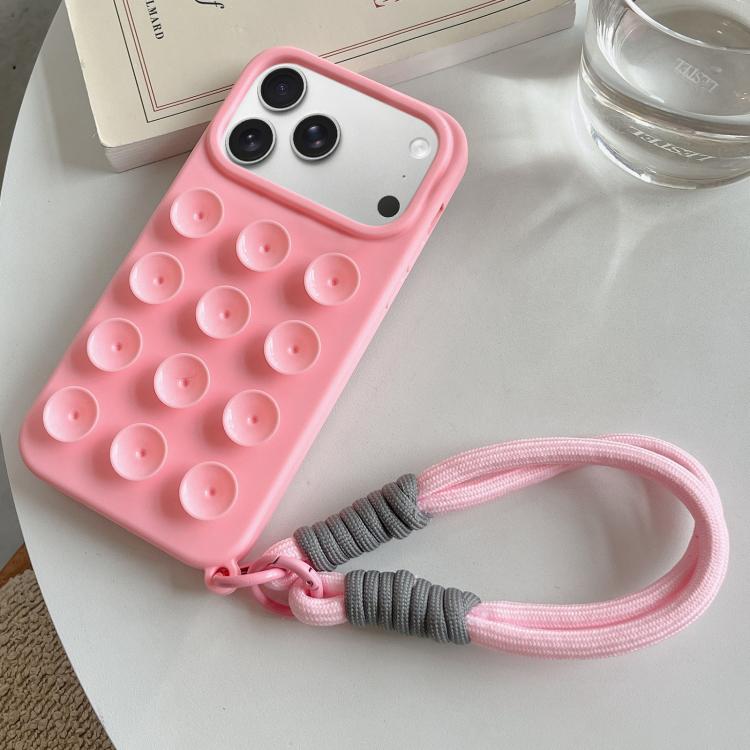 Coque de téléphone en silicone à ventouse simple avec lanière, Pour iPhone 17 Pro Max, Pour iPhone 17 Pro, Pour iPhone 17, Pour iPhone Air, Pour iPhone 16 Pro Max, Pour iPhone 16 Pro, Pour iPhone 16 Plus, Pour iPhone 16