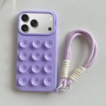 Coque de téléphone en silicone à ventouse simple avec lanière, Pour iPhone 17 Pro Max, Pour iPhone 17 Pro, Pour iPhone 17, Pour iPhone Air, Pour iPhone 16 Pro Max, Pour iPhone 16 Pro, Pour iPhone 16 Plus, Pour iPhone 16