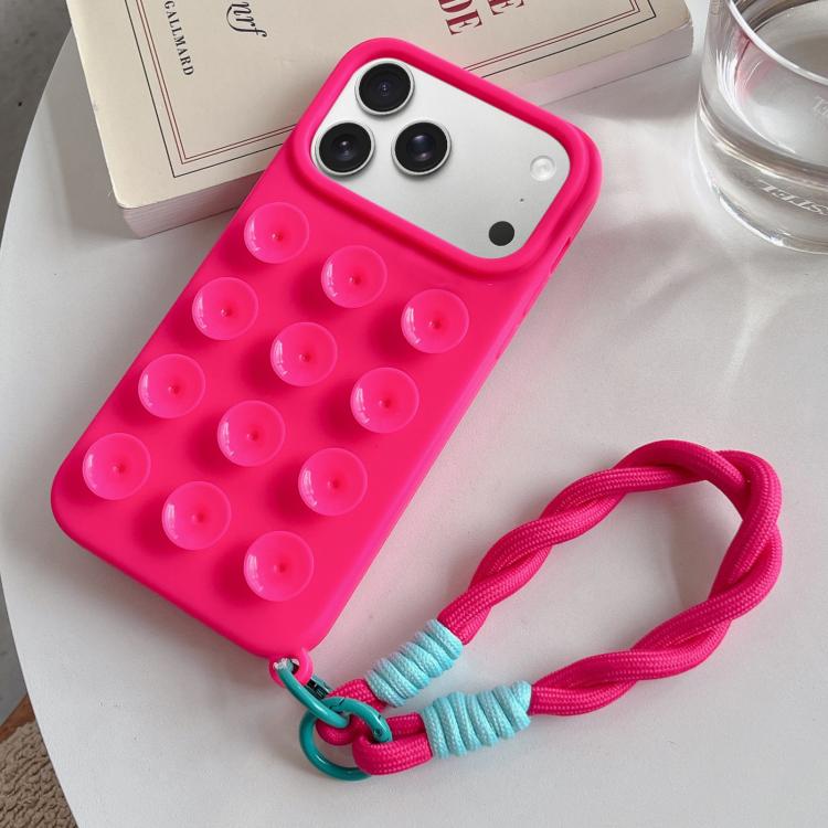 Coque de téléphone en silicone à ventouse simple avec lanière, Pour iPhone 17 Pro Max, Pour iPhone 17 Pro, Pour iPhone 17, Pour iPhone Air, Pour iPhone 16 Pro Max, Pour iPhone 16 Pro, Pour iPhone 16 Plus, Pour iPhone 16