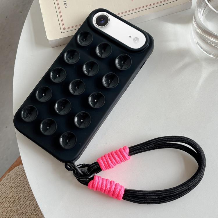 Coque de téléphone en silicone à ventouse simple avec lanière, Pour iPhone 17 Pro Max, Pour iPhone 17 Pro, Pour iPhone 17, Pour iPhone Air, Pour iPhone 16 Pro Max, Pour iPhone 16 Pro, Pour iPhone 16 Plus, Pour iPhone 16