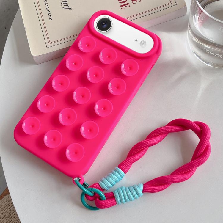 Coque de téléphone en silicone à ventouse simple avec lanière, Pour iPhone 17 Pro Max, Pour iPhone 17 Pro, Pour iPhone 17, Pour iPhone Air, Pour iPhone 16 Pro Max, Pour iPhone 16 Pro, Pour iPhone 16 Plus, Pour iPhone 16