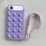 Coque de téléphone en silicone à ventouse simple avec lanière, Pour iPhone 17 Pro Max, Pour iPhone 17 Pro, Pour iPhone 17, Pour iPhone Air, Pour iPhone 16 Pro Max, Pour iPhone 16 Pro, Pour iPhone 16 Plus, Pour iPhone 16
