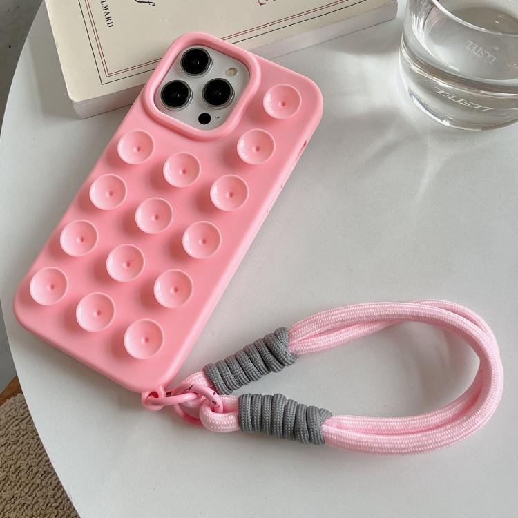 Coque de téléphone en silicone à ventouse simple avec lanière, Pour iPhone 17 Pro Max, Pour iPhone 17 Pro, Pour iPhone 17, Pour iPhone Air, Pour iPhone 16 Pro Max, Pour iPhone 16 Pro, Pour iPhone 16 Plus, Pour iPhone 16