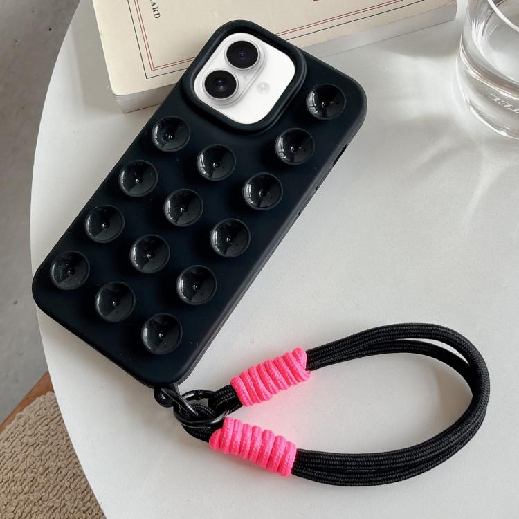 Coque de téléphone en silicone à ventouse simple avec lanière, Pour iPhone 17 Pro Max, Pour iPhone 17 Pro, Pour iPhone 17, Pour iPhone Air, Pour iPhone 16 Pro Max, Pour iPhone 16 Pro, Pour iPhone 16 Plus, Pour iPhone 16