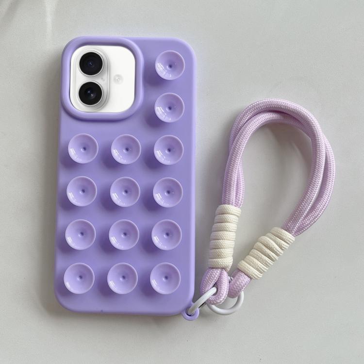 Coque de téléphone en silicone à ventouse simple avec lanière, Pour iPhone 17 Pro Max, Pour iPhone 17 Pro, Pour iPhone 17, Pour iPhone Air, Pour iPhone 16 Pro Max, Pour iPhone 16 Pro, Pour iPhone 16 Plus, Pour iPhone 16