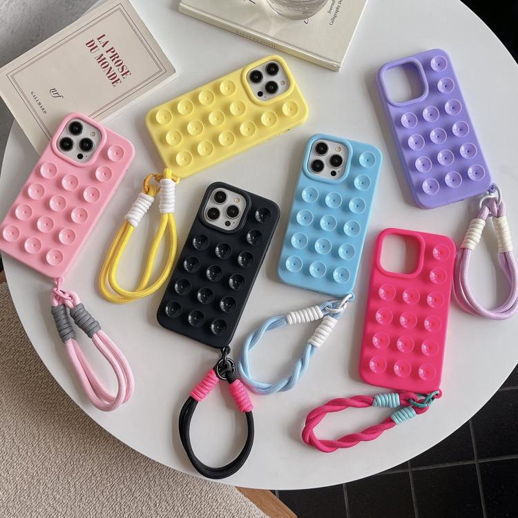 Coque de téléphone en silicone à ventouse simple avec lanière, Pour iPhone 17 Pro Max, Pour iPhone 17 Pro, Pour iPhone 17, Pour iPhone Air, Pour iPhone 16 Pro Max, Pour iPhone 16 Pro, Pour iPhone 16 Plus, Pour iPhone 16
