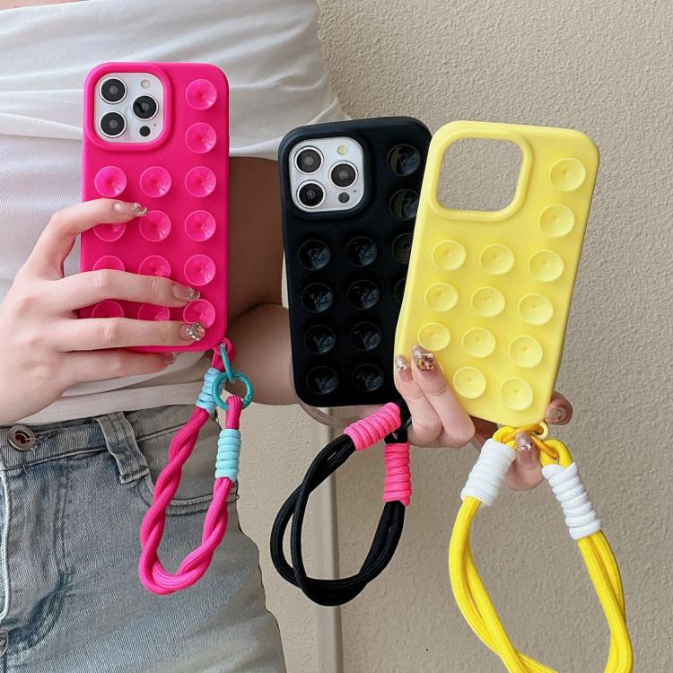 Coque de téléphone en silicone à ventouse simple avec lanière, Pour iPhone 17 Pro Max, Pour iPhone 17 Pro, Pour iPhone 17, Pour iPhone Air, Pour iPhone 16 Pro Max, Pour iPhone 16 Pro, Pour iPhone 16 Plus, Pour iPhone 16