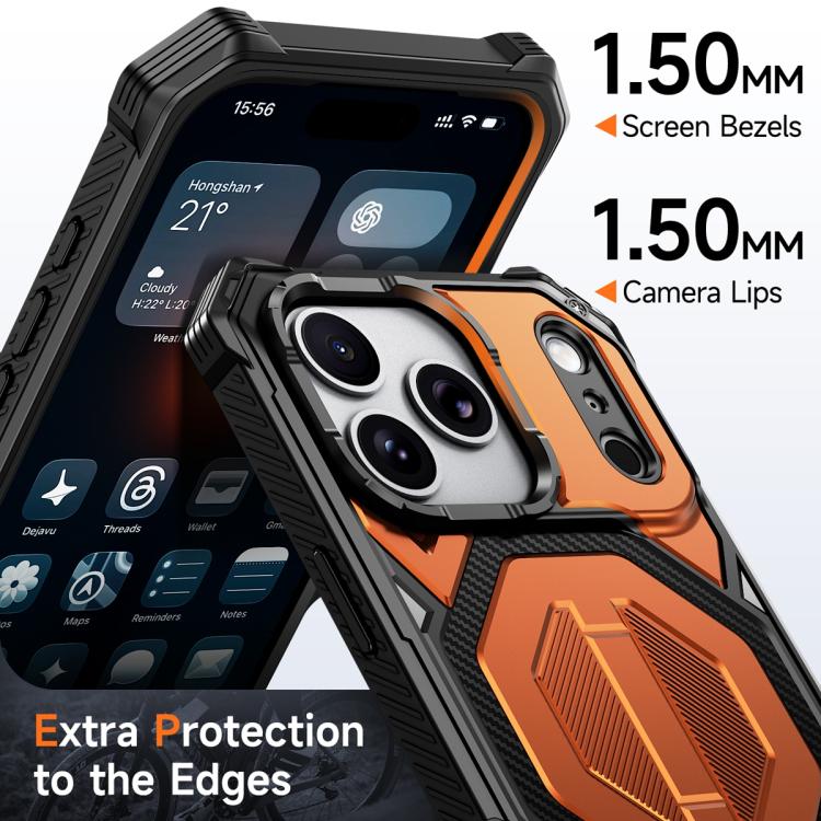 Étui de téléphone antichoc magnétique avec support métallique caché, Pour iPhone 17 Pro Max, Pour iPhone 17 Pro, Pour iPhone 17, Pour iPhone Air, Pour iPhone 16 Pro Max, Pour iPhone 16 Pro, Pour iPhone 16 Plus, Pour iPhone 16