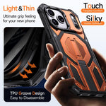 Étui de téléphone antichoc magnétique avec support métallique caché, Pour iPhone 17 Pro Max, Pour iPhone 17 Pro, Pour iPhone 17, Pour iPhone Air, Pour iPhone 16 Pro Max, Pour iPhone 16 Pro, Pour iPhone 16 Plus, Pour iPhone 16