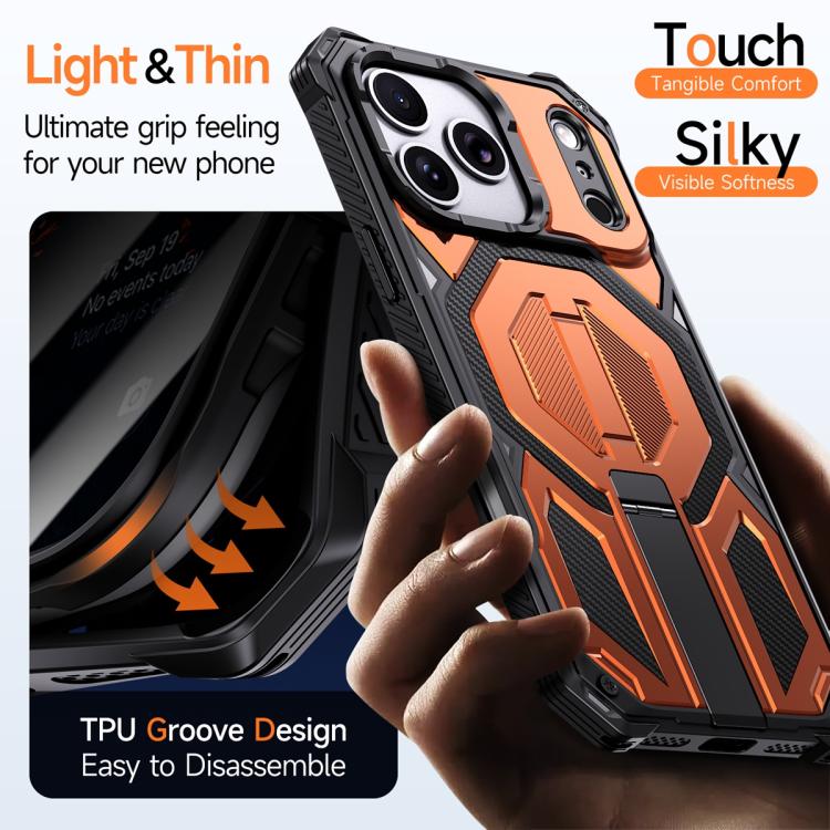 Étui de téléphone antichoc magnétique avec support métallique caché, Pour iPhone 17 Pro Max, Pour iPhone 17 Pro, Pour iPhone 17, Pour iPhone Air, Pour iPhone 16 Pro Max, Pour iPhone 16 Pro, Pour iPhone 16 Plus, Pour iPhone 16