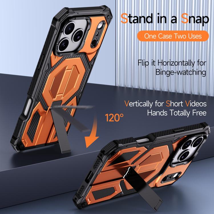 Étui de téléphone antichoc magnétique avec support métallique caché, Pour iPhone 17 Pro Max, Pour iPhone 17 Pro, Pour iPhone 17, Pour iPhone Air, Pour iPhone 16 Pro Max, Pour iPhone 16 Pro, Pour iPhone 16 Plus, Pour iPhone 16