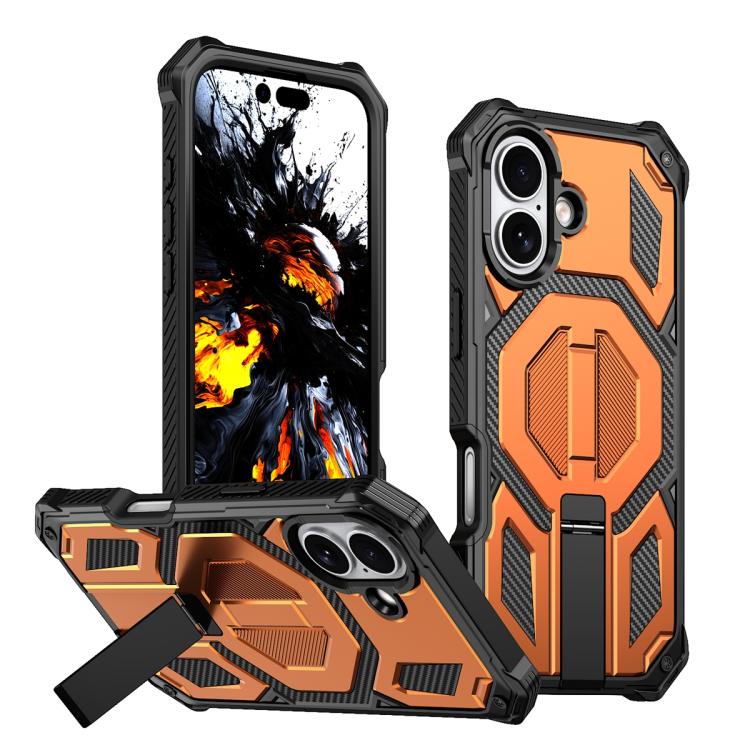 Étui de téléphone antichoc magnétique avec support métallique caché, Pour iPhone 17 Pro Max, Pour iPhone 17 Pro, Pour iPhone 17, Pour iPhone Air, Pour iPhone 16 Pro Max, Pour iPhone 16 Pro, Pour iPhone 16 Plus, Pour iPhone 16