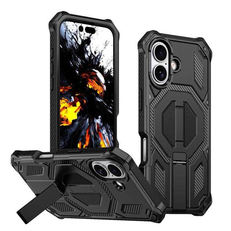 Étui de téléphone antichoc magnétique avec support métallique caché, Pour iPhone 17 Pro Max, Pour iPhone 17 Pro, Pour iPhone 17, Pour iPhone Air, Pour iPhone 16 Pro Max, Pour iPhone 16 Pro, Pour iPhone 16 Plus, Pour iPhone 16