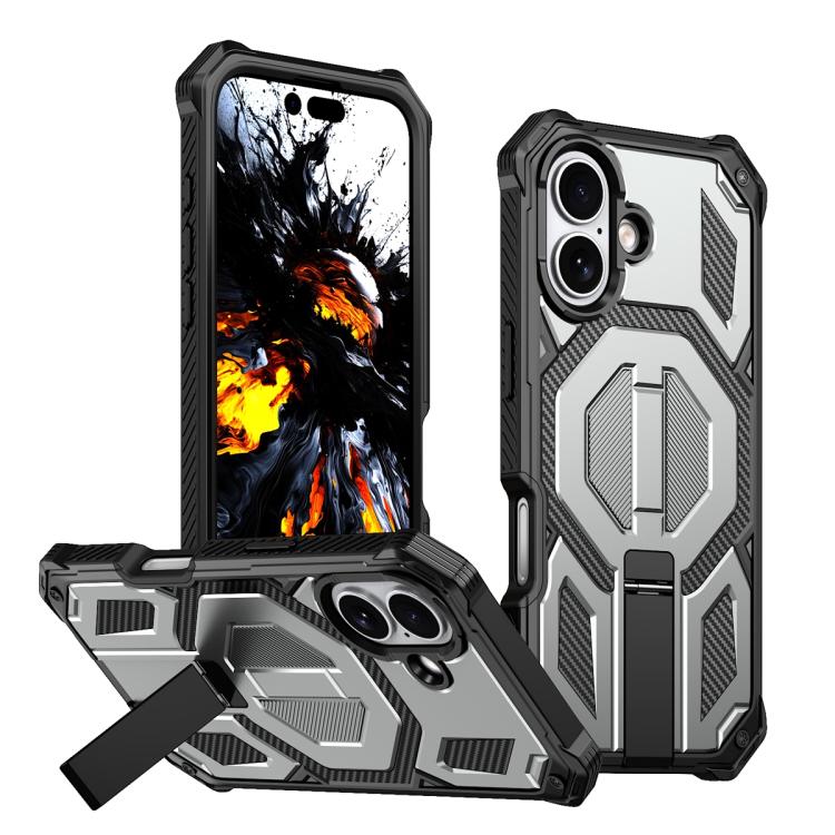 Étui de téléphone antichoc magnétique avec support métallique caché, Pour iPhone 17 Pro Max, Pour iPhone 17 Pro, Pour iPhone 17, Pour iPhone Air, Pour iPhone 16 Pro Max, Pour iPhone 16 Pro, Pour iPhone 16 Plus, Pour iPhone 16
