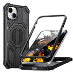 Étui de téléphone antichoc magnétique avec support métallique caché, pour iPhone 15 Pro Max, pour iPhone 15 Pro, pour iPhone 15 Plus / 14 Plus, pour iPhone 15, pour iPhone 14 / 13, pour iPhone 14 Pro, pour iPhone 14 Pro Max, pour iPhone 13 Pro Max