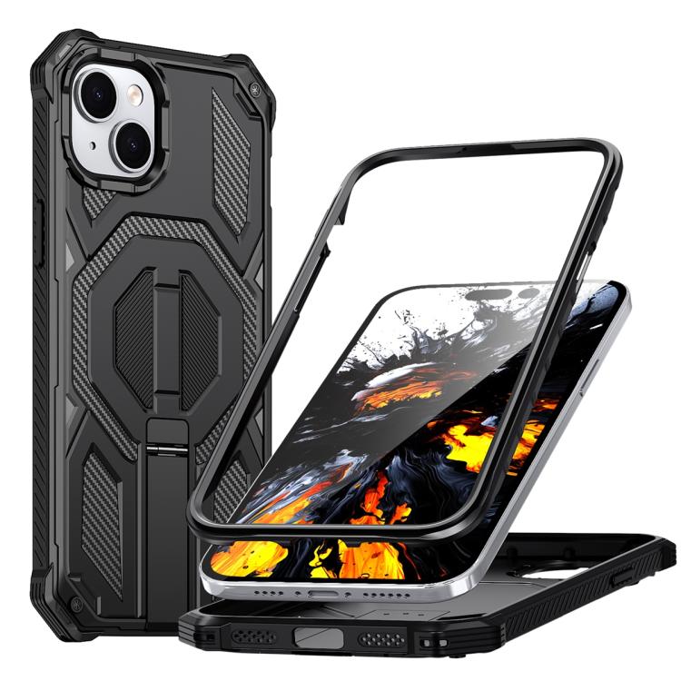 Étui de téléphone antichoc magnétique avec support métallique caché, pour iPhone 15 Pro Max, pour iPhone 15 Pro, pour iPhone 15 Plus / 14 Plus, pour iPhone 15, pour iPhone 14 / 13, pour iPhone 14 Pro, pour iPhone 14 Pro Max, pour iPhone 13 Pro Max