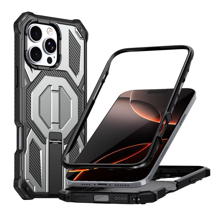 Étui de téléphone antichoc magnétique avec support métallique caché, Pour iPhone 17 Pro Max, Pour iPhone 17 Pro, Pour iPhone 17, Pour iPhone Air, Pour iPhone 16 Pro Max, Pour iPhone 16 Pro, Pour iPhone 16 Plus, Pour iPhone 16