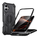 Étui de téléphone antichoc magnétique avec support métallique caché, Pour iPhone 17 Pro Max, Pour iPhone 17 Pro, Pour iPhone 17, Pour iPhone Air, Pour iPhone 16 Pro Max, Pour iPhone 16 Pro, Pour iPhone 16 Plus, Pour iPhone 16