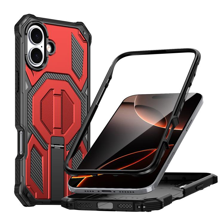 Étui de téléphone antichoc magnétique avec support métallique caché, Pour iPhone 17 Pro Max, Pour iPhone 17 Pro, Pour iPhone 17, Pour iPhone Air, Pour iPhone 16 Pro Max, Pour iPhone 16 Pro, Pour iPhone 16 Plus, Pour iPhone 16