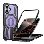 Étui de téléphone antichoc magnétique avec support métallique caché, Pour iPhone 17 Pro Max, Pour iPhone 17 Pro, Pour iPhone 17, Pour iPhone Air, Pour iPhone 16 Pro Max, Pour iPhone 16 Pro, Pour iPhone 16 Plus, Pour iPhone 16