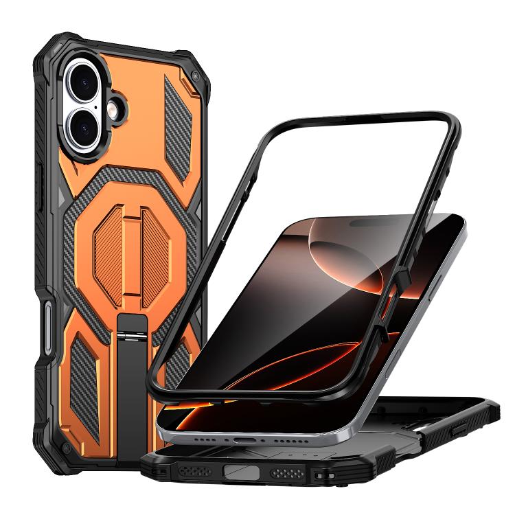 Étui de téléphone antichoc magnétique avec support métallique caché, Pour iPhone 17 Pro Max, Pour iPhone 17 Pro, Pour iPhone 17, Pour iPhone Air, Pour iPhone 16 Pro Max, Pour iPhone 16 Pro, Pour iPhone 16 Plus, Pour iPhone 16