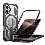 Étui de téléphone antichoc magnétique avec support métallique caché, Pour iPhone 17 Pro Max, Pour iPhone 17 Pro, Pour iPhone 17, Pour iPhone Air, Pour iPhone 16 Pro Max, Pour iPhone 16 Pro, Pour iPhone 16 Plus, Pour iPhone 16