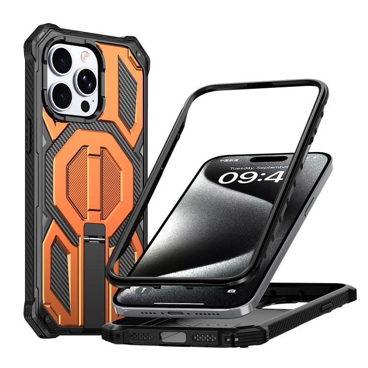 Étui de téléphone antichoc magnétique avec support métallique caché, pour iPhone 15 Pro Max, pour iPhone 15 Pro, pour iPhone 15 Plus / 14 Plus, pour iPhone 15, pour iPhone 14 / 13, pour iPhone 14 Pro, pour iPhone 14 Pro Max, pour iPhone 13 Pro Max