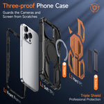Étui de téléphone antichoc magnétique avec support métallique caché, pour iPhone 15 Pro Max, pour iPhone 15 Pro, pour iPhone 15 Plus / 14 Plus, pour iPhone 15, pour iPhone 14 / 13, pour iPhone 14 Pro, pour iPhone 14 Pro Max, pour iPhone 13 Pro Max