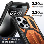 Étui de téléphone antichoc magnétique avec support métallique caché, pour iPhone 15 Pro Max, pour iPhone 15 Pro, pour iPhone 15 Plus / 14 Plus, pour iPhone 15, pour iPhone 14 / 13, pour iPhone 14 Pro, pour iPhone 14 Pro Max, pour iPhone 13 Pro Max
